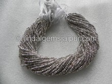 Silver Pyrite Faceted Roundelle Shape Beads